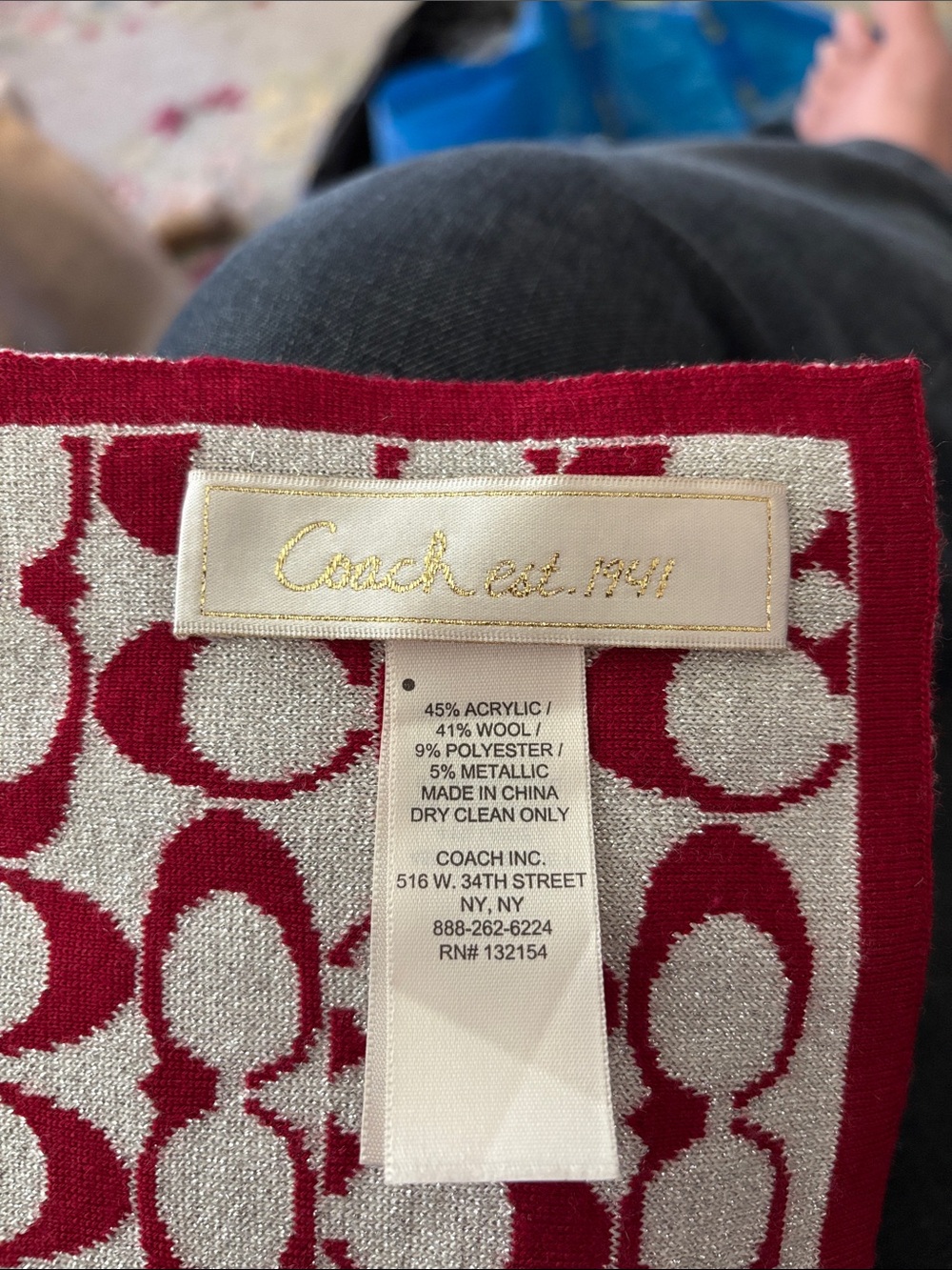 Sparkly signature Coach scarf